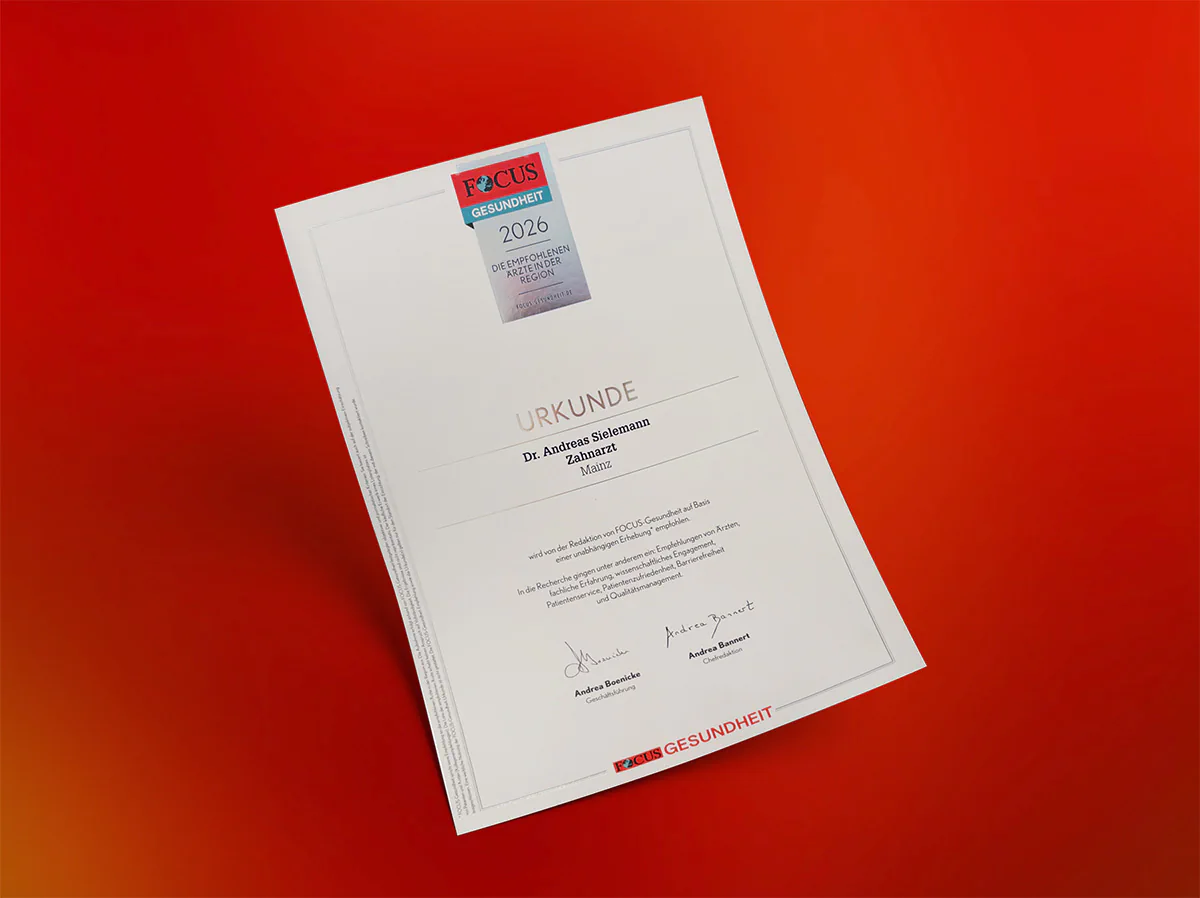Vorschaubild für „Magazin FOCUS: Auszeichnung als empfohlener Zahnarzt der Region 2026“